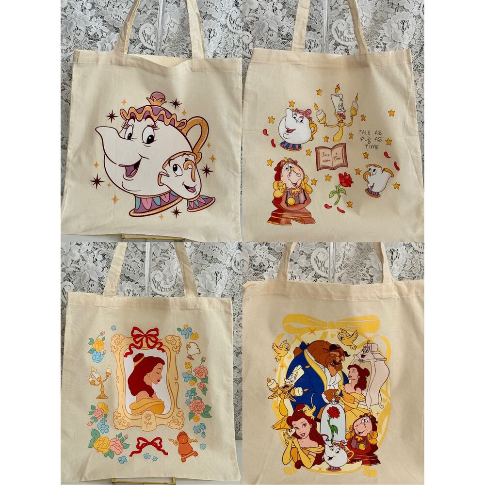 Disney Beauty & The Beast Canvas Tote Bag Choose Your Design